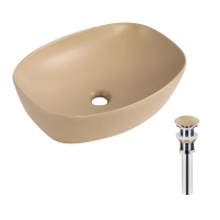 Раковина накладна Qtap Robin 500х380х140 мм, Marble, прямокутна, з донним клапаном QT04116302MR