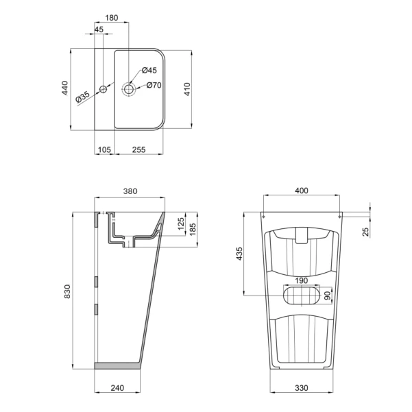 Раковина на пральну машину Qtap Arvin 595x595x115 мм, White QTARV2365WHI48575 - 1 фото