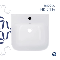 Комплект Qtap Crow: Раковина напольная моноблок 445x420x840 мм White + Донный клапан PU02O - 4 фото