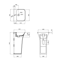Раковина напольная моноблок Qtap Crow 445x420x840 White QT0511G315WN - 1 фото