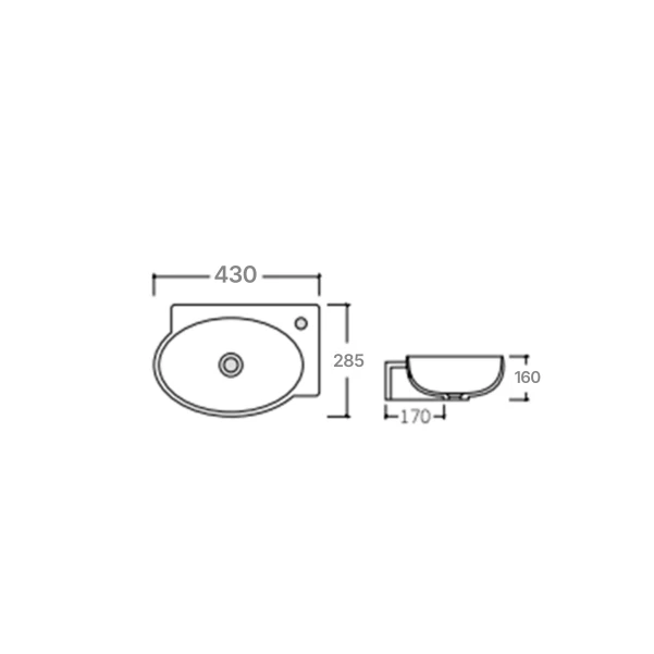 Раковина Qtap Nando LT 500х420х130 Matt black QT12116146AMB - 1 фото