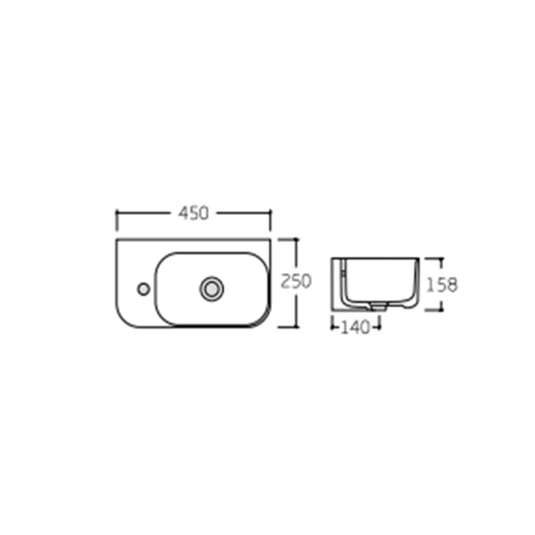 Раковина Qtap Tern 450х250х158 White QT1711H02LW - 1 фото