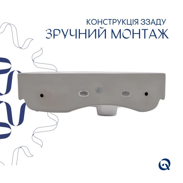Раковина для підлоги моноблок Qtap Crow 445x420x840 White QT0511G315WN - 4 фото