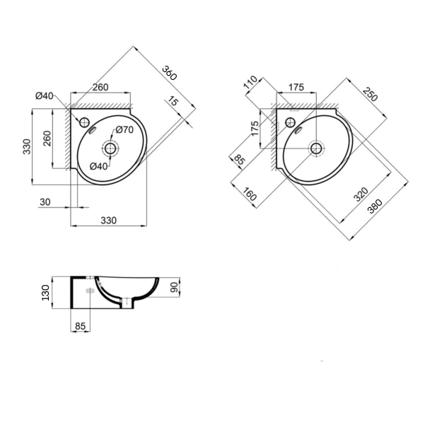 Раковина Qtap Leo 430x285x160 White QT11111008LW - 1 фото