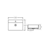 Раковина Qtap Nando LT 500х420х130 White QT12116146AW - 1 фото