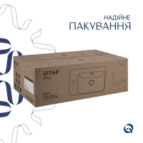 Комплект Qtap Tern: Раковина подвесная прямоугольная левая 450х250х158 мм White + Донный клапан PU02O - 5 фото