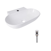 Комплект Qtap Crow: Раковина напольна моноблок 445x420x840 мм White + Донний клапан PU02O