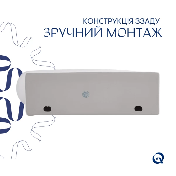 Комплект Qtap Leo: Раковина підвісна овальна права 430x285x160 мм White + Донний клапан PU02O - 4 фото