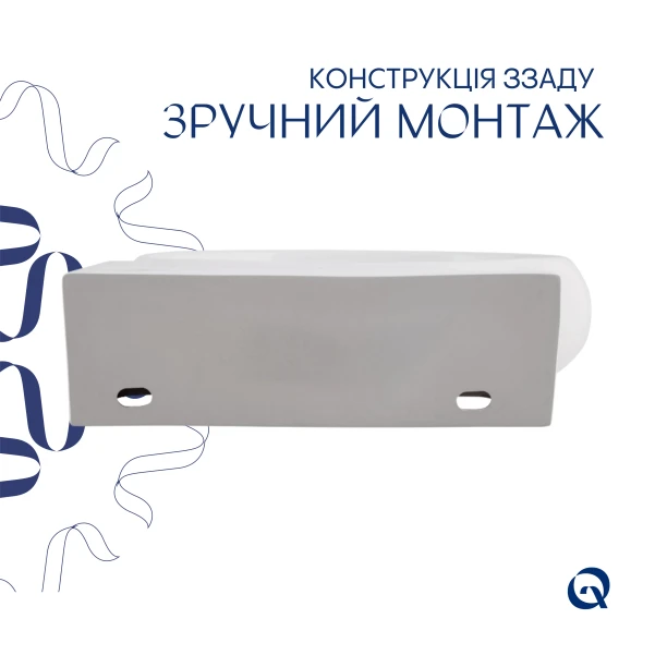 Комплект Qtap Leo: Раковина подвесная овальная правая 430x285x160 мм White + Донный клапан PU02O - 4 фото