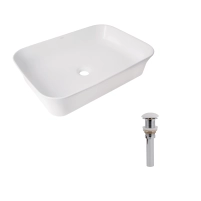 Комплект Qtap Virgo: Раковина накладна прамокутна 490х350х110 мм White + Донний клапан PU02