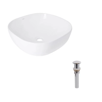Комплект Qtap Kolibri: Раковина накладна овальна 500x360x140 мм White + Донний клапан PU02