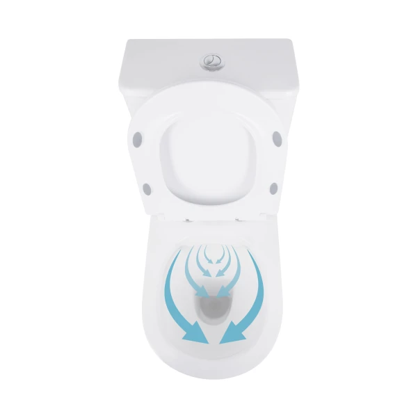 Унітаз-компакт Qtap Robin Ultra Quiet безободковий з сидінням Soft-close QT13226089AW - 5 фото