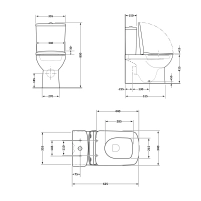 Унитаз-компакт Qtap Nando безободковый с сиденьем Soft-close QT12221222AW - 1 фото