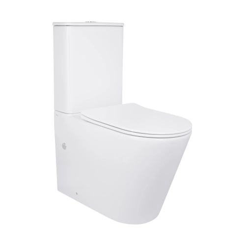 Унітаз-моноблок підлоговий Qtap Kolibri Ultra Quiet безобідковий з сидінням Soft-close WHITE QT10226380W