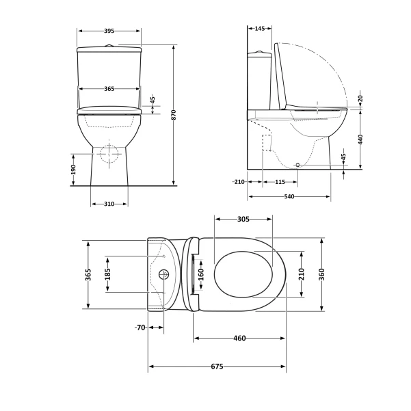 Унитаз-компакт Qtap Scorpio безободковый Ultra Quiet с сиденьем Soft-close QT14226088AW - 1 фото