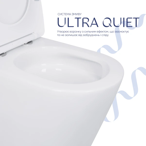 Унитаз-компакт Qtap Scorpio безободковый Ultra Quiet с сиденьем Soft-close QT14226088AW - 4 фото