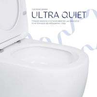 Унітаз-компакт Qtap Scorpio безободковий Ultra Quiet з сидінням Soft-close QT14226088AW - 4 фото