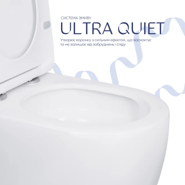 Унітаз-компакт Qtap Scorpio безободковий Ultra Quiet з сидінням Soft-close QT14226088AW - 4 фото