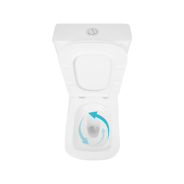 Унитаз напольный Qtap Tern Ultra Quiet безободковый с сиденьем Soft-Close QT17226003AW White - 5 фото