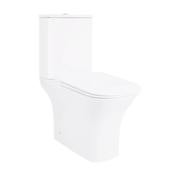 Унитаз-компакт Qtap Presto Quadro безободковый с сиденьем Soft-close QT24221215AW