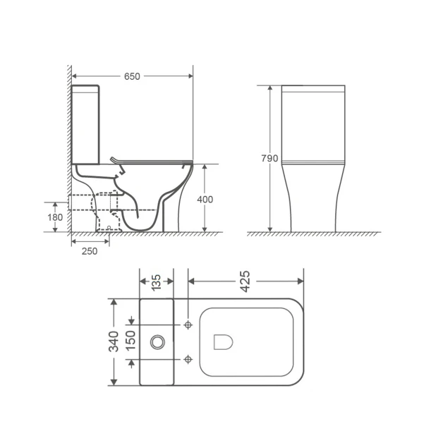 Унитаз-компакт Qtap Presto Quadro безободковый с сиденьем Soft-close QT24221215AW - 1 фото