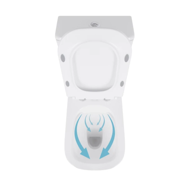 Унитаз-компакт Qtap Presto Quadro безободковый с сиденьем Soft-close QT24221215AW - 5 фото