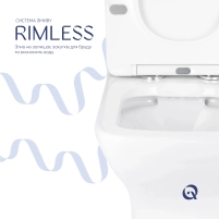 Унитаз напольный Qtap Aries Rimless безободковый с сиденьем Soft-close WHITE QT03228302W - 4 фото