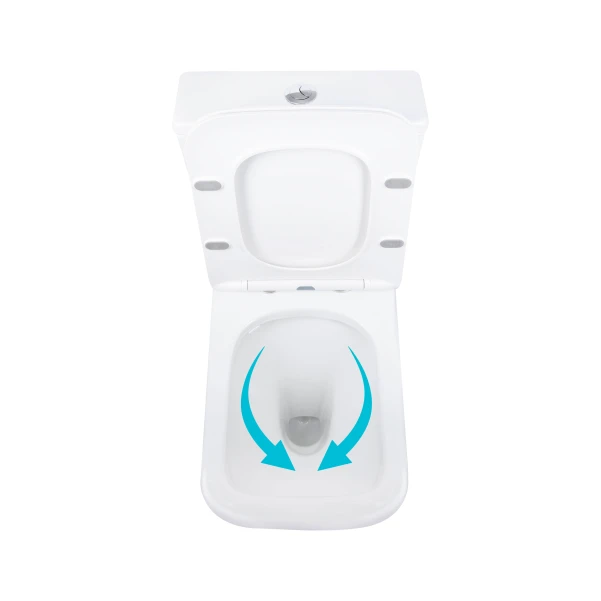 Унитаз напольный Qtap Aries Rimless безободковый с сиденьем Soft-close WHITE QT03228302W - 5 фото