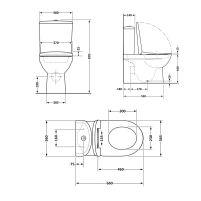 Унітаз-компакт Qtap Crow Eco безобідковий з сідінням Soft-close QTCRO27W48750 - 1 фото