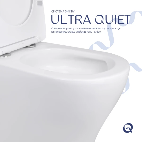 Унітаз-компакт Qtap Crow Eco безобідковий з сідінням Soft-close QTCRO27W48750 - 4 фото