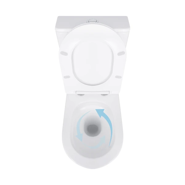 Унітаз-компакт Qtap Crow Eco безобідковий з сідінням Soft-close QTCRO27W48750 - 5 фото