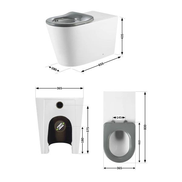 Унітаз підлоговий Qtap Jay Eco Ultra Quiet з сидінням Soft-close 640x360x835 мм QTJAY27W48749 White - 1 фото