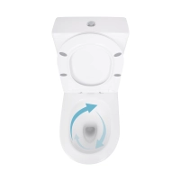 Унітаз підлоговий Qtap Robin New Ultra Quiet безобідковий з сидінням Soft-close WHITE QT13226083AW - 6 фото