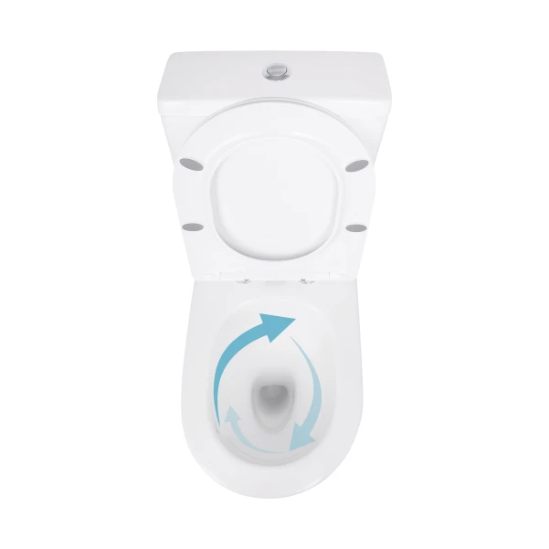 Унітаз підлоговий Qtap Robin New Ultra Quiet безобідковий з сидінням Soft-close WHITE QT13226083AW - 6 фото
