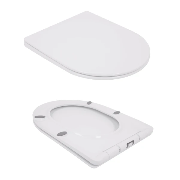 Унітаз підлоговий Qtap Robin New Ultra Quiet безобідковий з сидінням Soft-close WHITE QT13226083AW - 8 фото