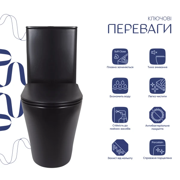 Унітаз підлоговий Qtap Swan Eco Ultra Quiet з сидінням Soft-close 640x360x835 мм QTSWA27W48748 White - 2 фото