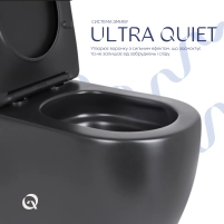 Унітаз підлоговий Qtap Scorpio Ultra Quiet безобідковий з сидінням Soft-close MATT BLACK QT14226088AMB - 4 фото