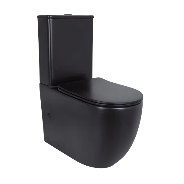 Унітаз підлоговий Qtap Scorpio Ultra Quiet безобідковий з сидінням Soft-close MATT BLACK QT14226088AMB