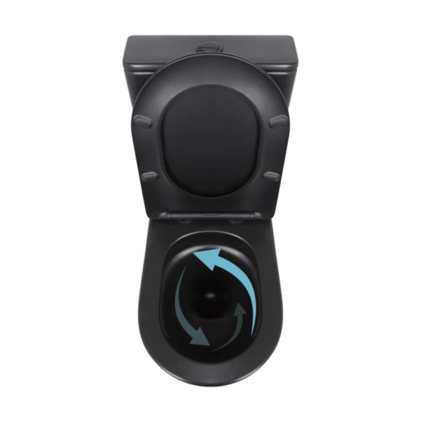 Унітаз підлоговий Qtap Scorpio Ultra Quiet безобідковий з сидінням Soft-close MATT BLACK QT14226088AMB - 5 фото