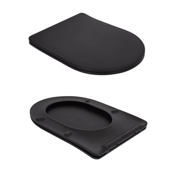 Унітаз підлоговий Qtap Scorpio Ultra Quiet безобідковий з сидінням Soft-close MATT BLACK QT14226088AMB - 7 фото