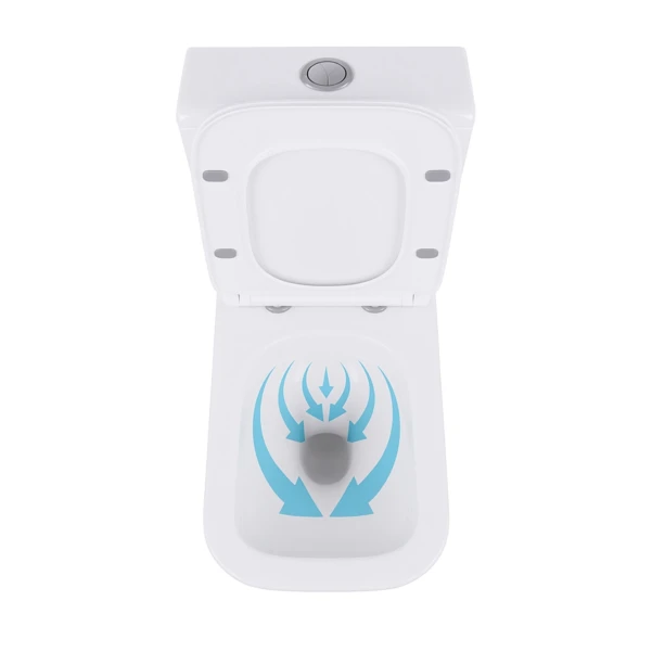 Унитаз-компакт Qtap Crow Eco безободковый с сиденьем Soft-close QTCRO27W48750 - 6 фото