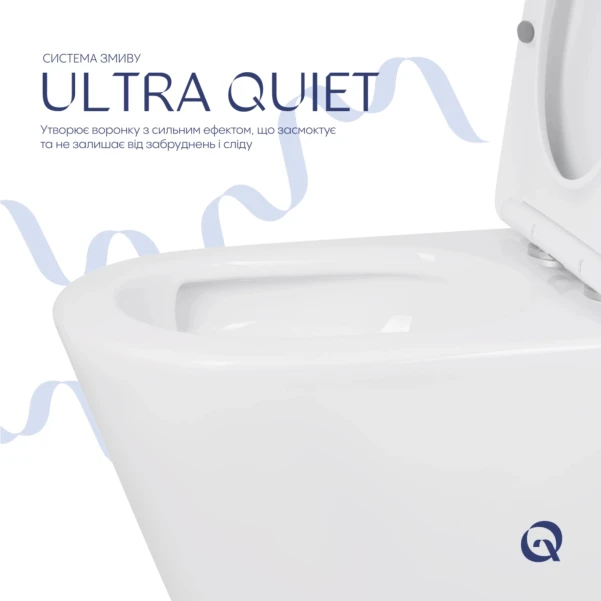 Унітаз підлоговий Qtap Swan Ultra Quiet з сидінням Soft-close 640x360x835 мм QT16222182TW White - 3 фото