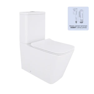 Унітаз-компакт Qtap Kalao безобідковий з сідінням Soft-close QT08221213AW