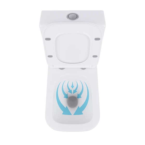Унитаз-компакт Qtap Crow безободковый с сиденьем Soft-close QT05222170W - 6 фото
