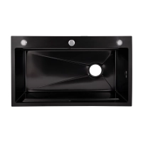 Lidz Handmade H7545B Мойка для кухни интегрированная Decor Black PVD Honeycomb 3,0/1,0 мм LDH7545BDECPVD48373 - 2 фото