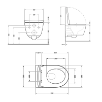 Унитаз подвесной Qtap Swan безободковый с сиденьем Soft-close QT16335178W - 1 фото