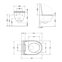 Унитаз подвесной Qtap Robin New безободковый с сиденьем Soft-close QT13332381АSW - 1 фото