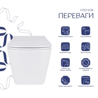 Унітаз підвісний Robin Ultra Quiet 490×365×325 мм, Anthracite, з сидінням Slim Duroplast / Soft-close / Quick Release QT13332381АSAN Qtap - 2 фото
