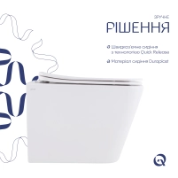 Унітаз підвісний Robin Ultra Quiet 490×365×325 мм, Anthracite, з сидінням Slim Duroplast / Soft-close / Quick Release QT13332381АSAN Qtap - 3 фото