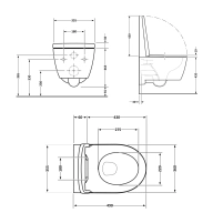 Унитаз подвесной Qtap Taurus безободковый с сиденьем Soft-close QT2433084EUQW - 1 фото